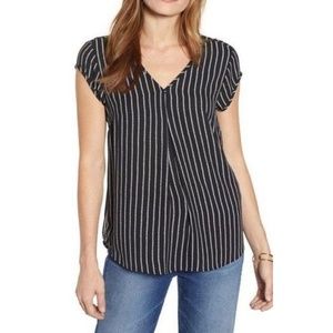 Halogen Casual Cap Sleeve V-Neck Casual Blouse